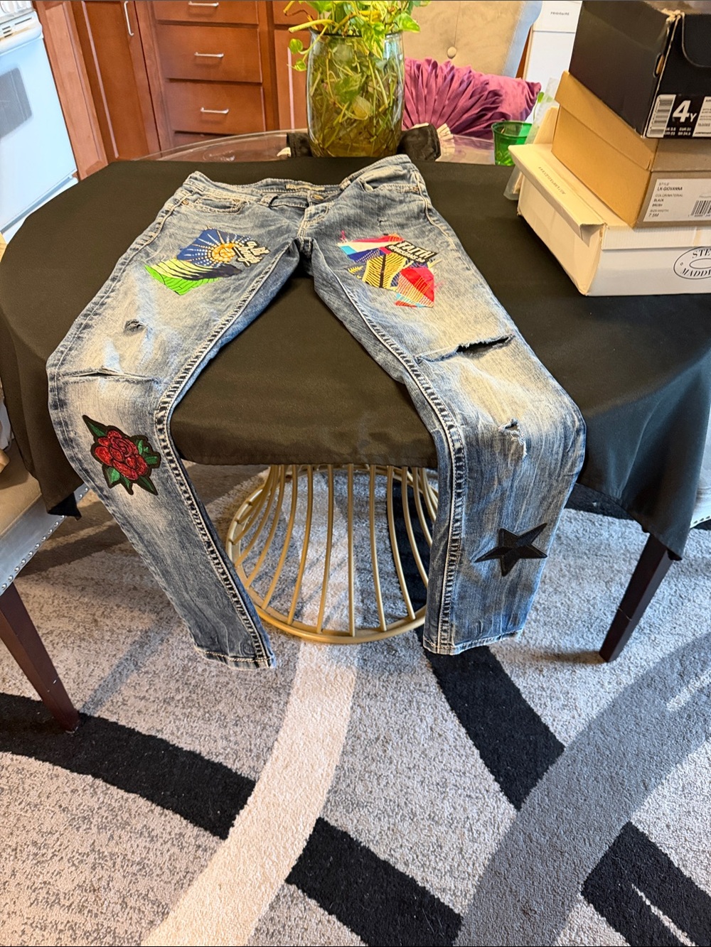 BKE Blue Denim Jeans with Branded Button